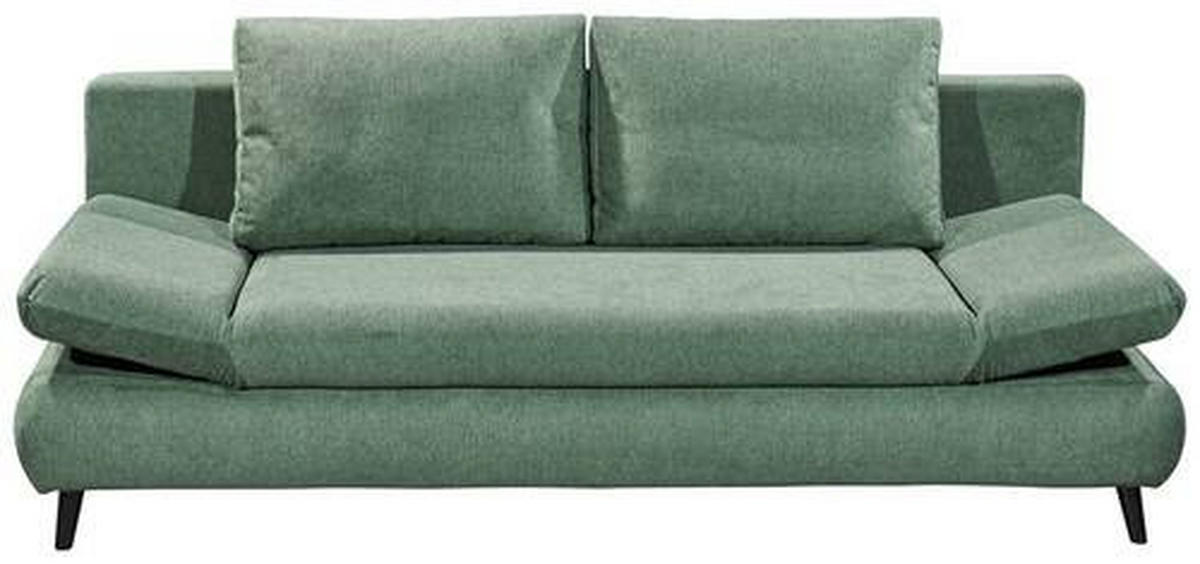 SCHLAFSOFA Mikrofaser Grün  - Schwarz/Grün, KONVENTIONELL, Kunststoff/Textil (212/88/101cm) - MID.YOU