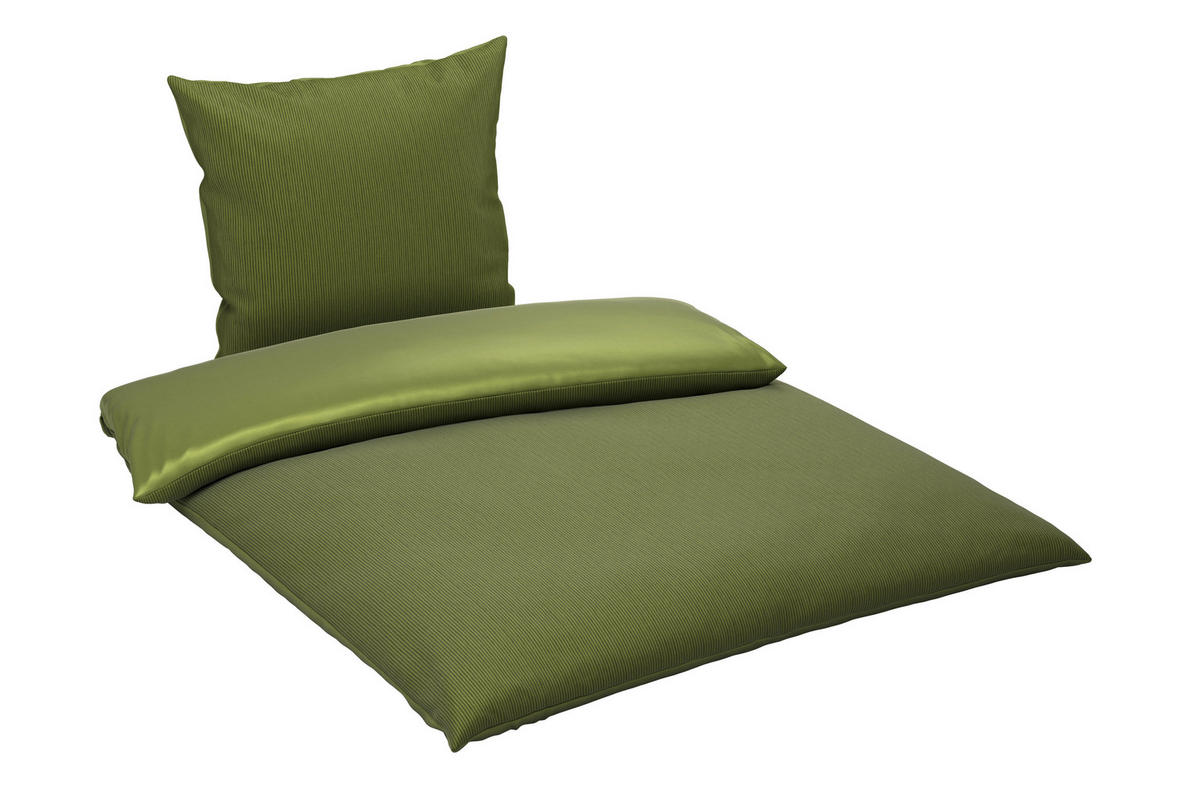 OBOUSTRANNÉ POVLEČENÍ, satén, tmavě zelená, 135/200 cm - tmavě zelená, textil (135/200cm) - Bio:Vio
