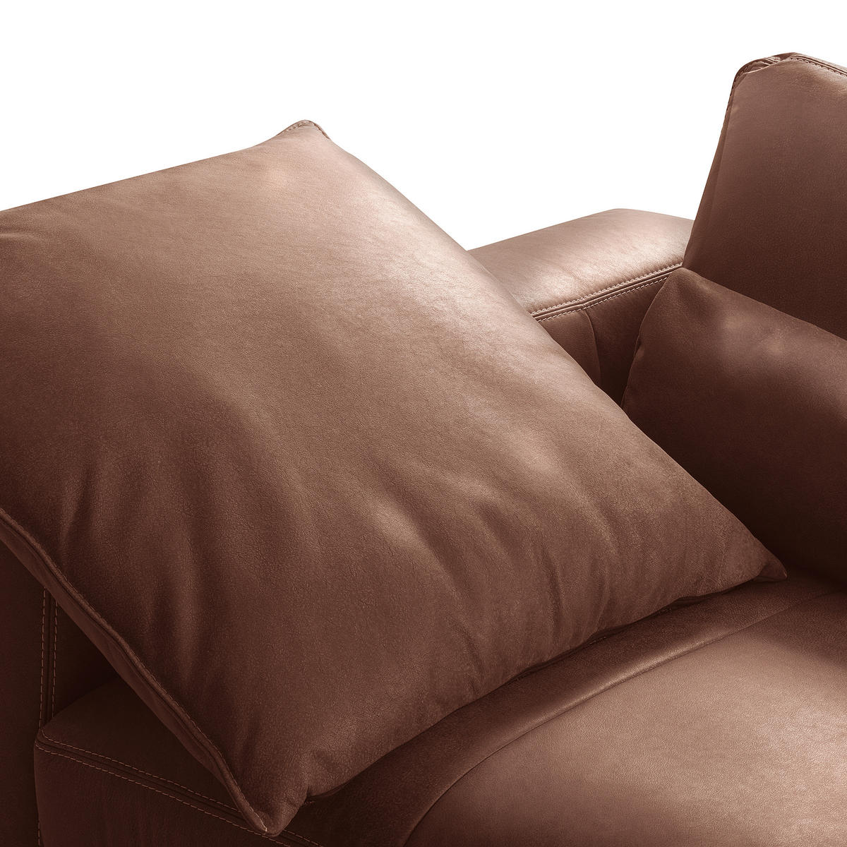 2-SITZER-SOFA  in Echtleder Braun   - Beige/Schwarz, Design, Leder/Kunststoff (240/85/123cm) - Livetastic