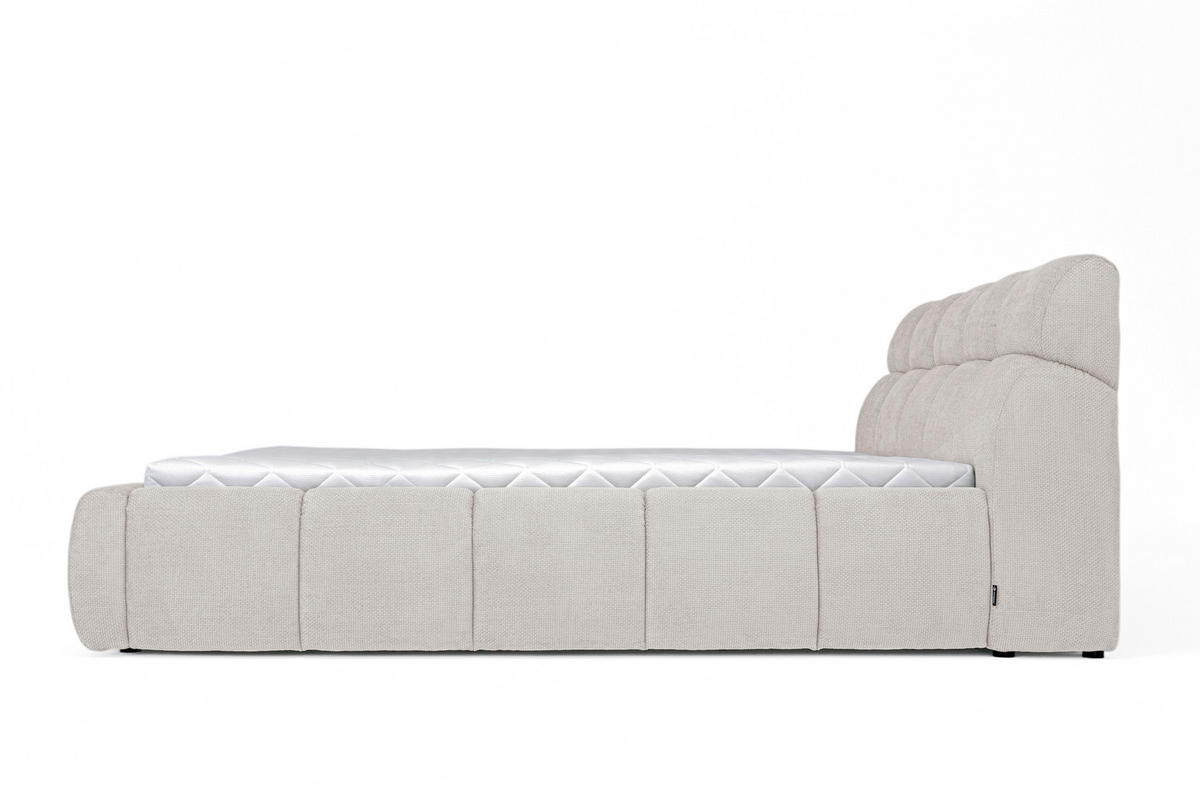 POLSTERBETT 180/200 cm  in Perlmutt  - Perlmutt/Schwarz, Design, Kunststoff/Textil (180/200cm) - Esposa