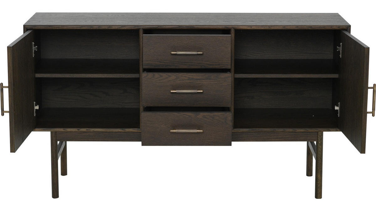 SIDEBOARD  135/75/40 cm 3 låda(or)  - mörkbrun, Modern, trämaterial/trä (135/75/40cm) - Best Price