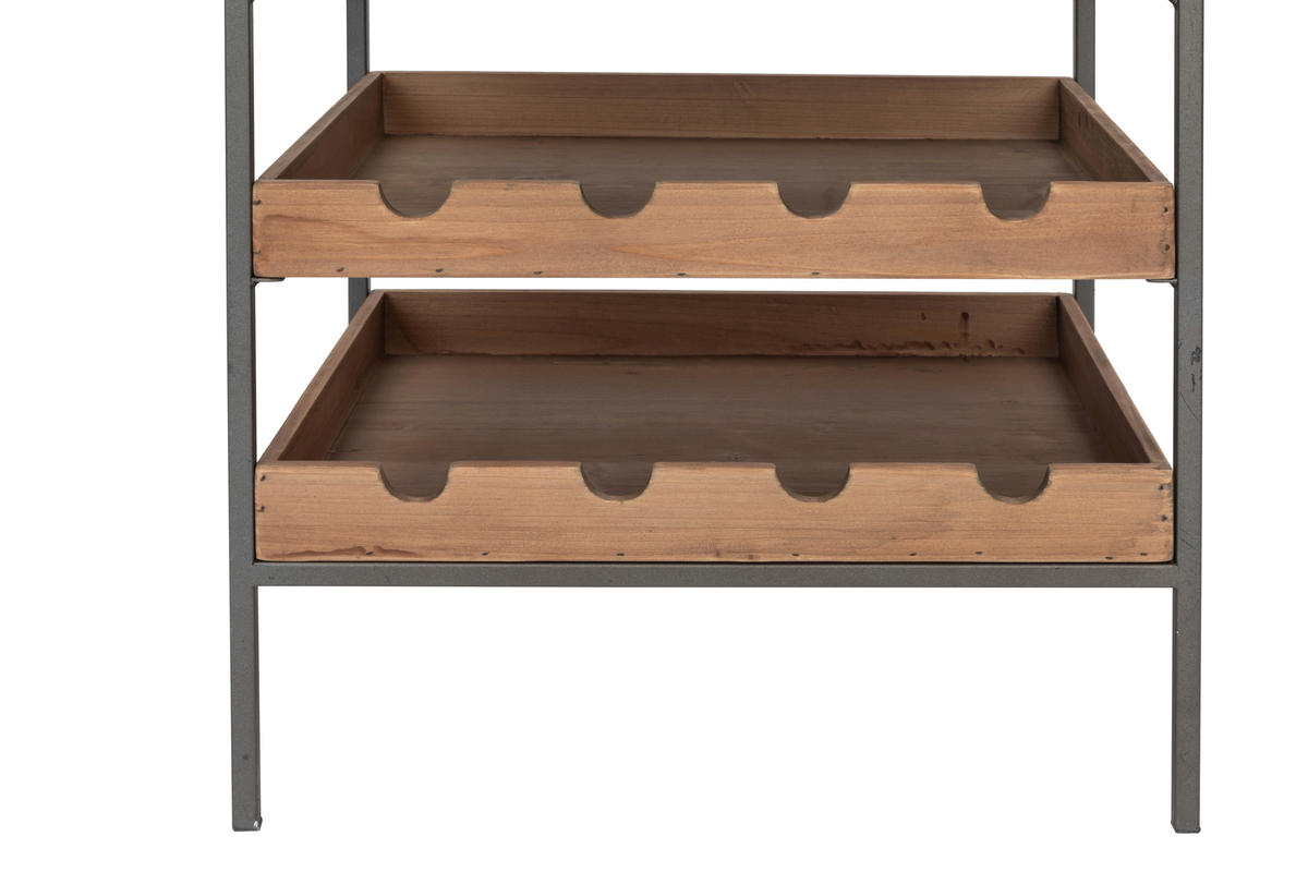 WEINREGAL  - Schwarz/Naturfarben, LIFESTYLE, Holz/Metall (51/137/39cm) - Livetastic