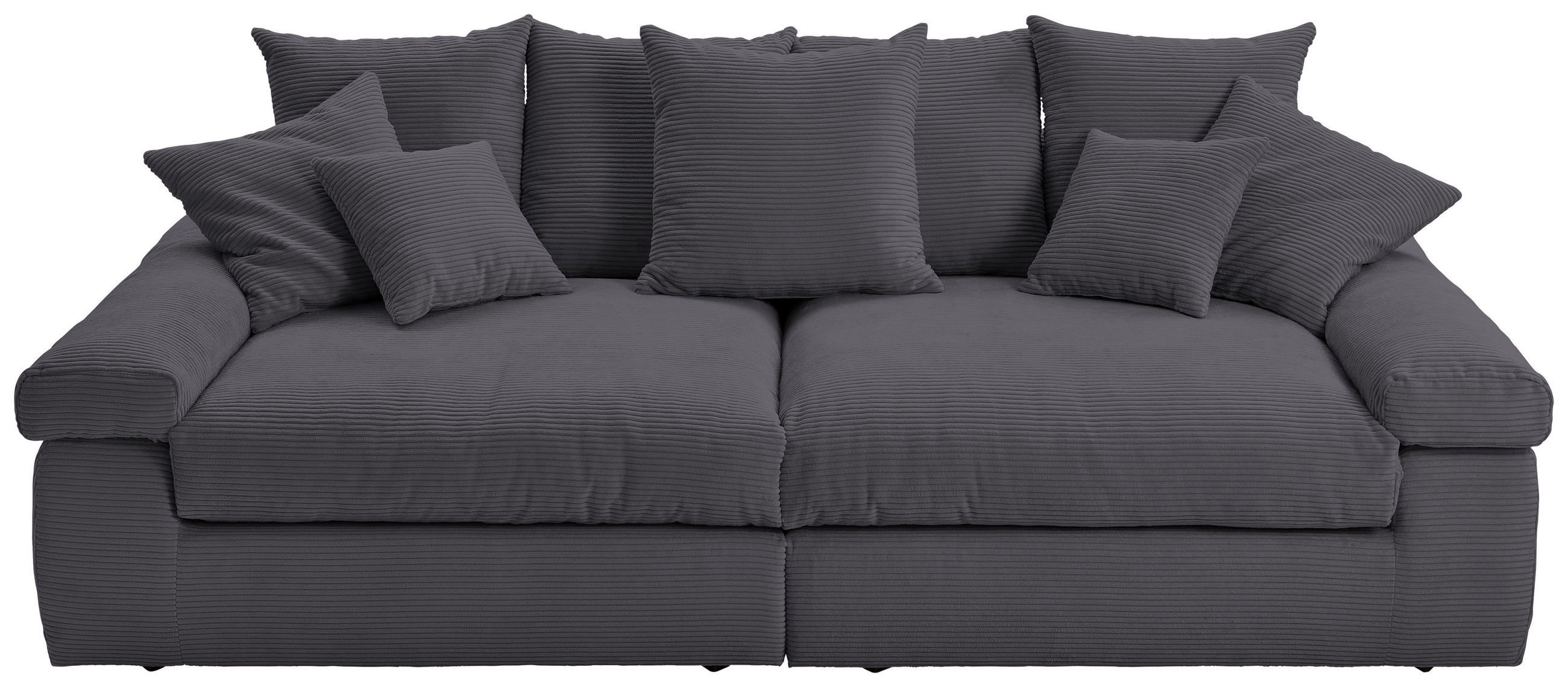 BIGSOFA Cord Dunkelgrau  - Dunkelgrau/Schwarz, Design, Kunststoff/Textil (260/90/140cm) - Carryhome