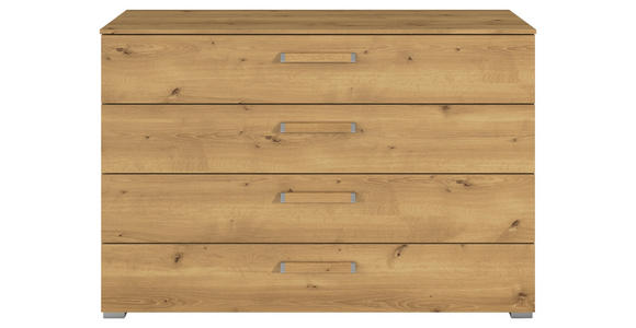 KOMMODE  in 120/81/42 cm  - Eichefarben/Silberfarben, Design, Holzwerkstoff/Kunststoff (120/81/42cm) - Novel