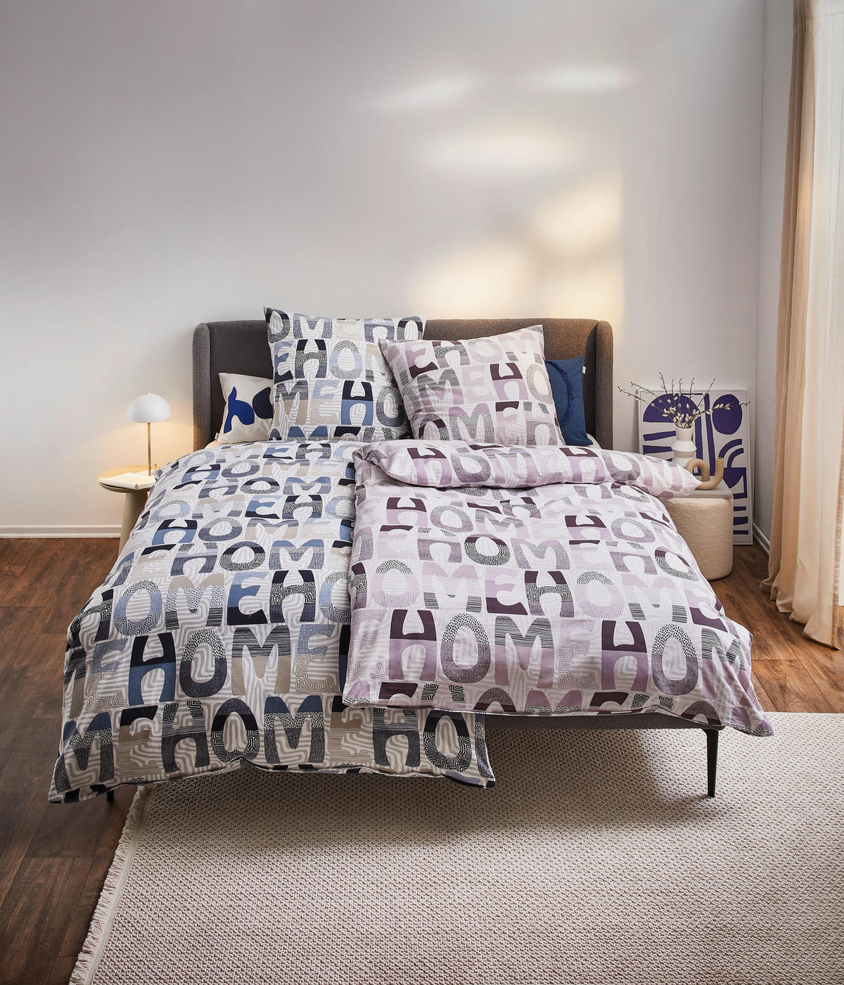 BETTWÄSCHE Makosatin 135/200 cm  - Blau, Basics, Textil (135/200cm) - Janine