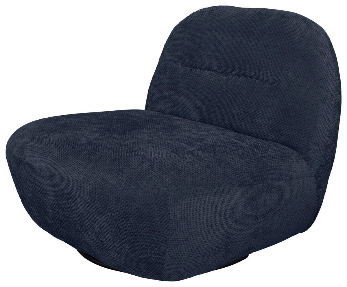 SESSEL in Struktur Dunkelblau  - Schwarz/Dunkelblau, Basics, Textil/Metall (85/74/85cm) - Livetastic