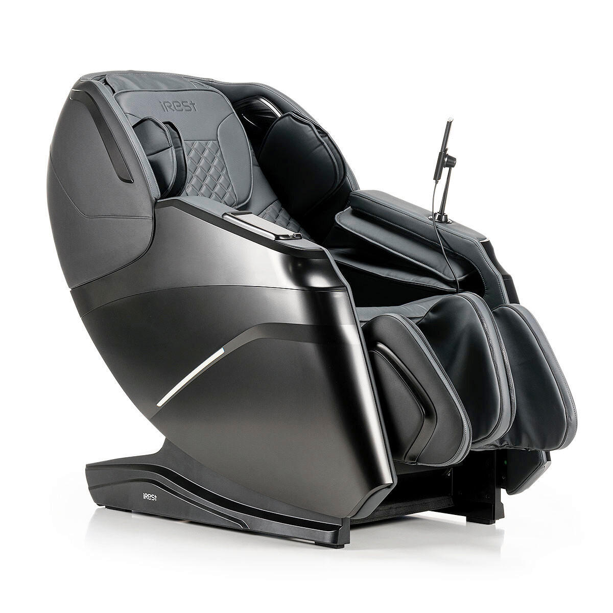 MASSAGESESSEL  mit Schwarz integrierte Lautsprecher, Relaxfunktion, Liegefunktion, Sitzheizung, Netzbetrieb, Massagefunktion, Herz-Waage-Funktion, abwischbar, ausziehbare Fußstütze, Bluetooth-Lautsprecher, Rückenlehne in S-Form  - Schwarz, Basics, Kunststoff/Textil (76/113/155-175cm) - iRest