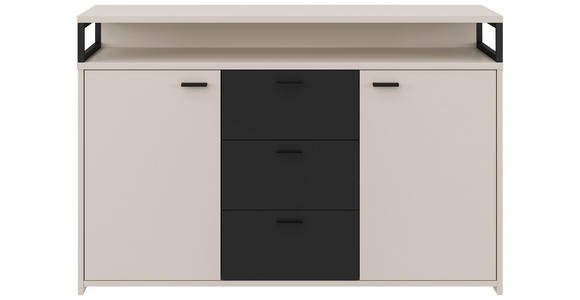SIDEBOARD  in 134/87,8/38 cm  - Kaschmir/Schwarz, KONVENTIONELL, Holzwerkstoff/Kunststoff (134/87,8/38cm) - Xora