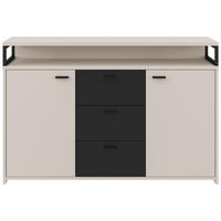 SIDEBOARD  in 134/87,8/38 cm  - Kaschmir/Schwarz, KONVENTIONELL, Holzwerkstoff/Kunststoff (134/87,8/38cm) - Xora