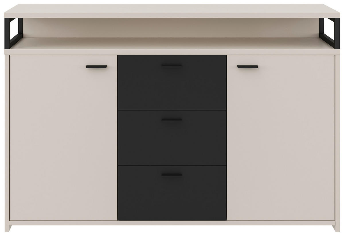 SIDEBOARD  in 134/87,8/38 cm  - Kaschmir/Schwarz, KONVENTIONELL, Holzwerkstoff/Kunststoff (134/87,8/38cm) - Xora