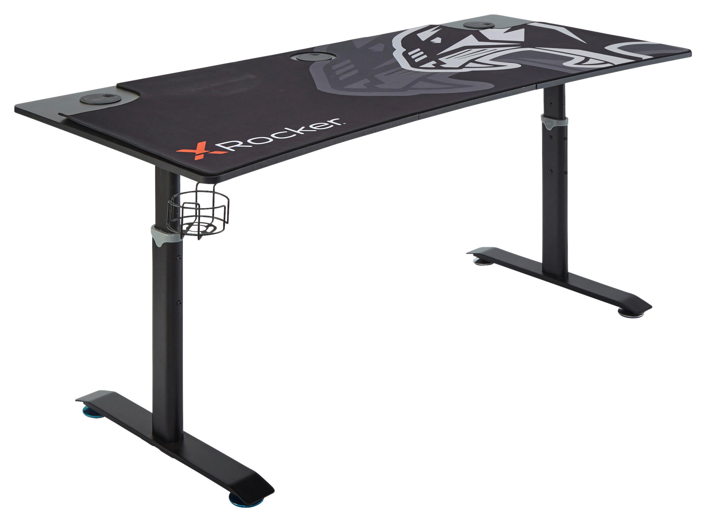 GAMINGTISCH Schwarz  - Schwarz, MODERN, Holzwerkstoff/Metall (160,5/70/65-80cm) - X Rocker
