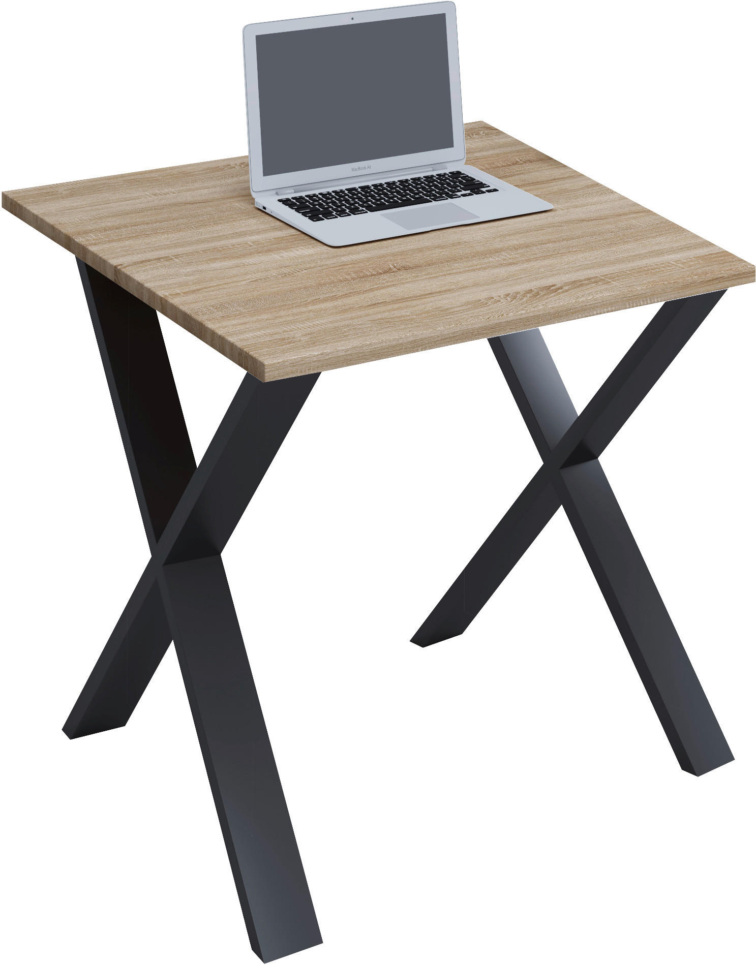 SCHREIBTISCH 80/50/76 cm  in Schwarz, Sonoma Eiche  - Schwarz/Sonoma Eiche, MODERN, Holzwerkstoff/Metall (80/50/76cm) - MID.YOU
