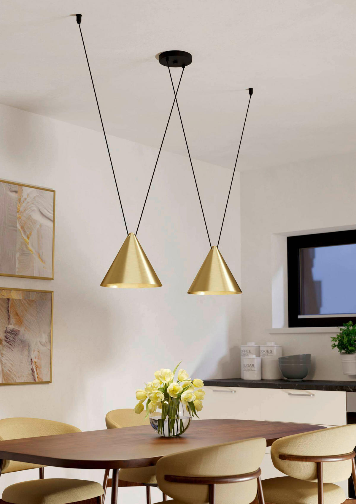 HÄNGELEUCHTE 173/26/110 cm  - Messingfarben/Goldfarben, KONVENTIONELL, Metall (173/26/110cm) - Eglo