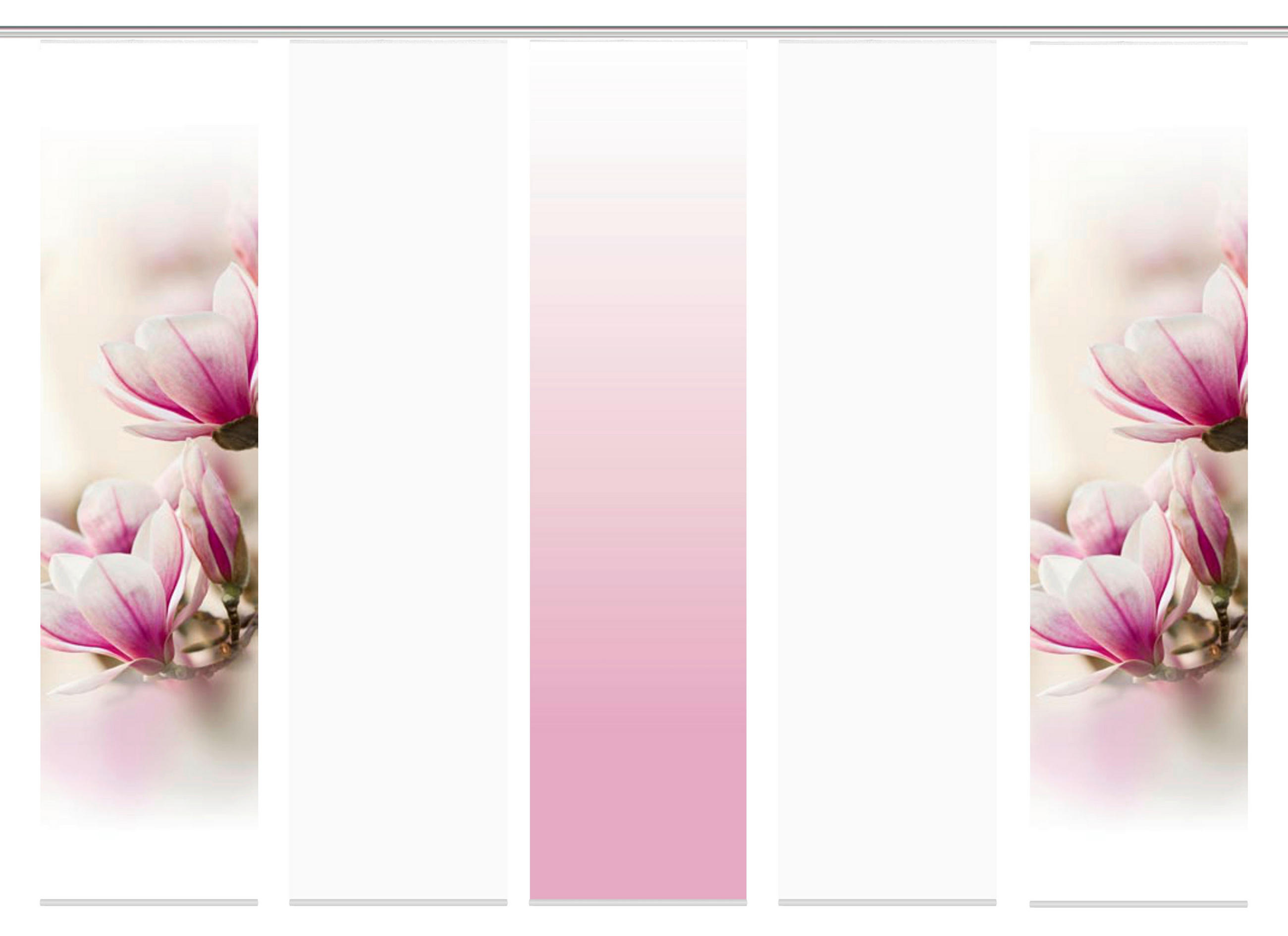 Vorhang mit Paneelwagen Magnene 60x245 cm Rosa/Weiß