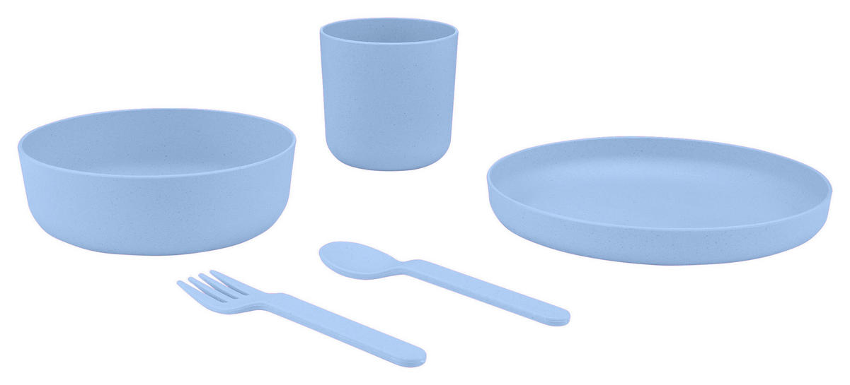 SET DEČJEG POSUĐA - svetloplava, Prirodno, prirodni materijali - Avelia