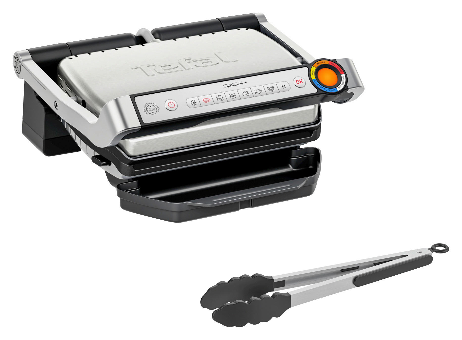 KONTAKTGRILL Optigrill+ GC718D  - Chromfarben/Schwarz, Basics (36,6/36,6/17,5cm) - Tefal