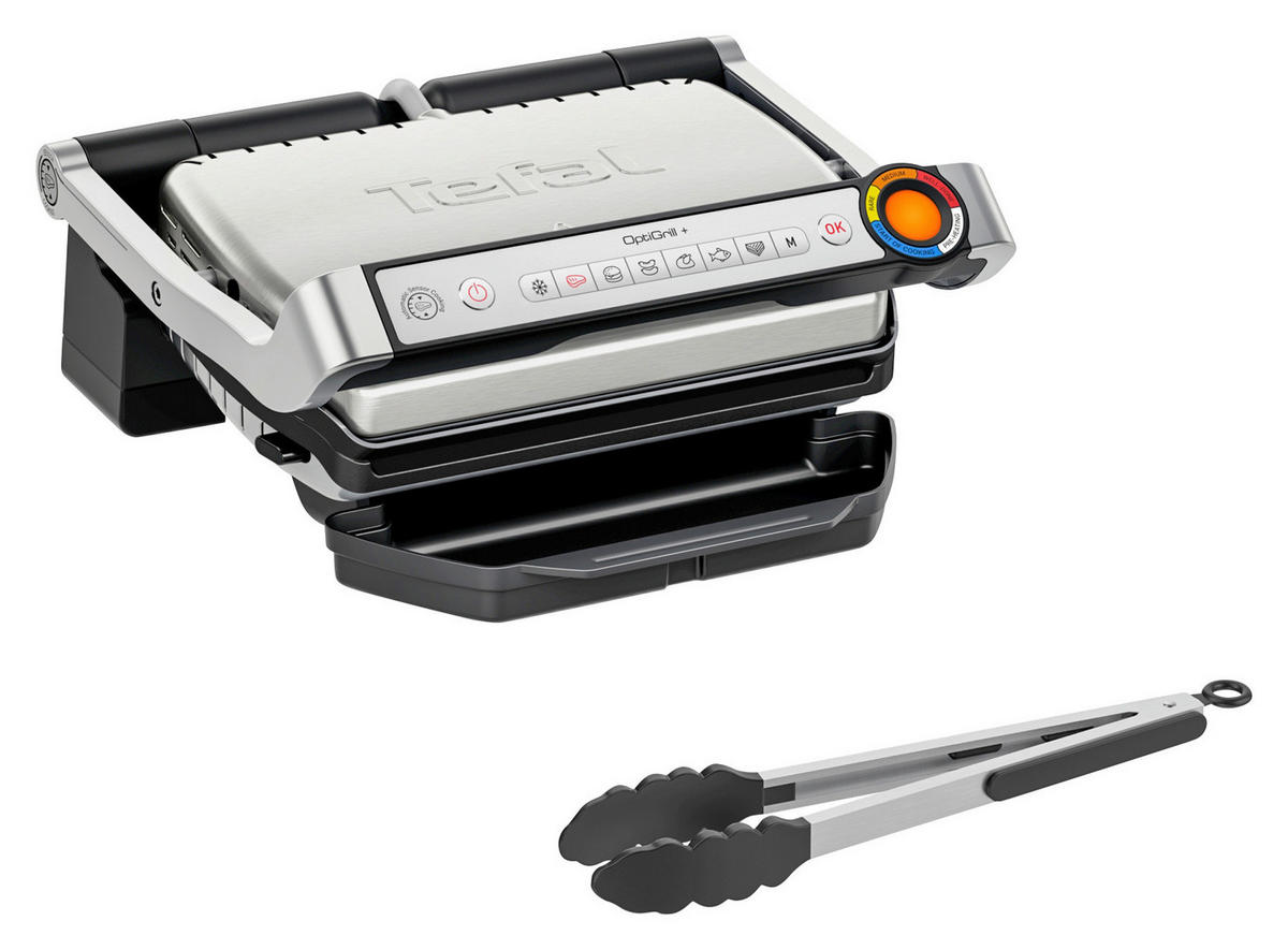 KONTAKTGRILL Optigrill+ GC718D  - Chromfarben/Schwarz, Basics (36,6/36,6/17,5cm) - Tefal