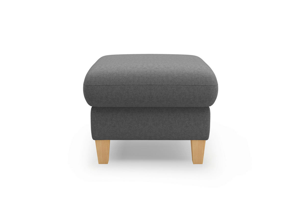 HOCKER Flachgewebe Dunkelgrau  - Eichefarben/Dunkelgrau, KONVENTIONELL, Holz/Textil (58/47/58cm) - Sit & More