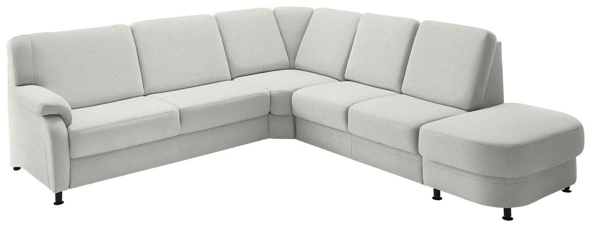 ECKSOFA  in Flachgewebe Silberfarben  269/287 cm  - Silberfarben/Schwarz, KONVENTIONELL, Textil/Metall (269/287cm) - Beldomo System