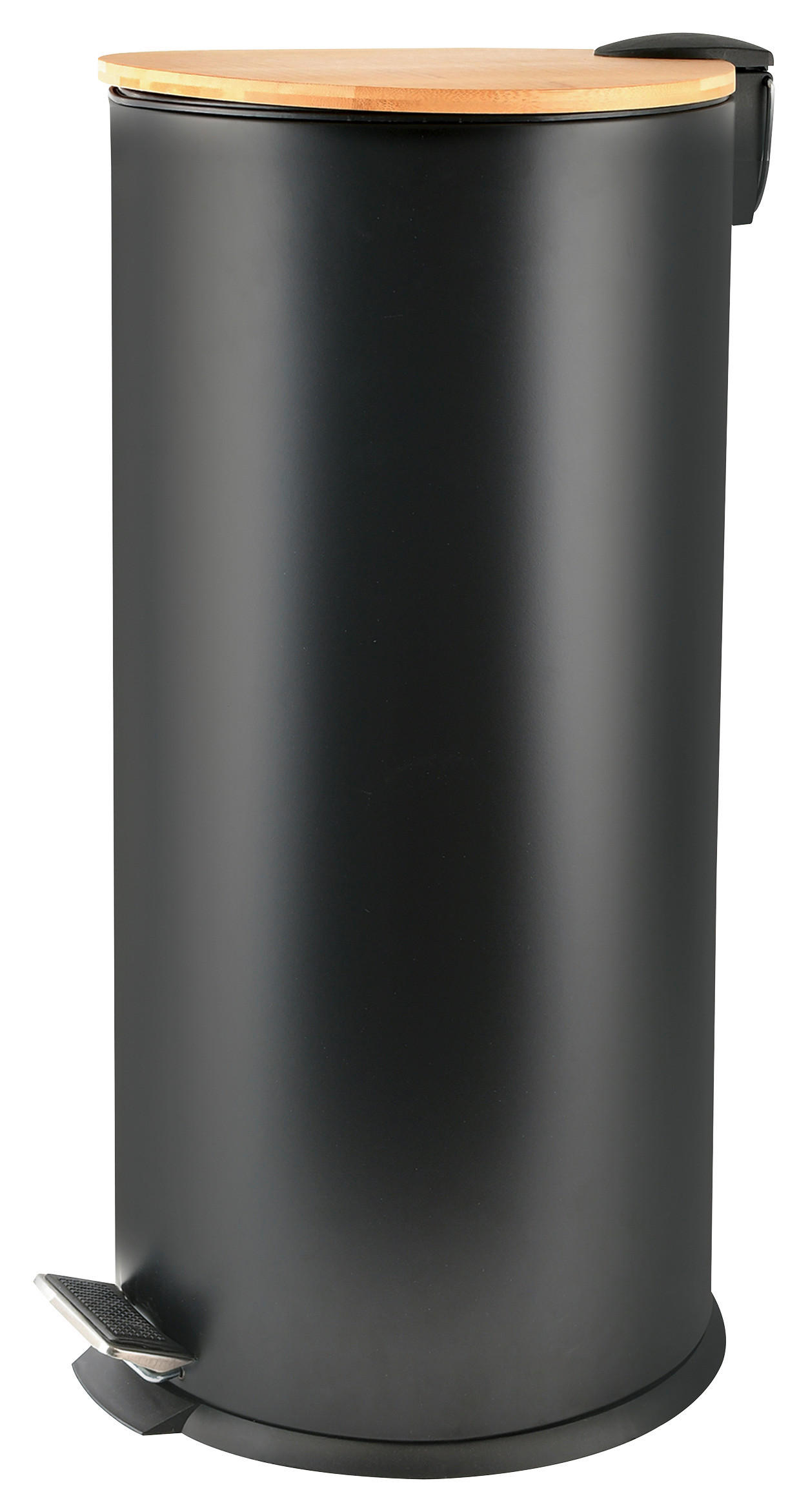 ABFALLEIMER 30 L  - Schwarz, Basics, Metall (29,5/63/29,5cm) - Spirella