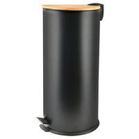 ABFALLEIMER 30 L  - Schwarz, Basics, Metall (29,5/63/29,5cm) - Spirella