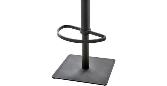 BARHOCKER Lederlook Schwarz Stahl Sitzfläche 360° drehbar - Schwarz, Design, Textil/Metall (43/85 - 110/46cm) - Novel