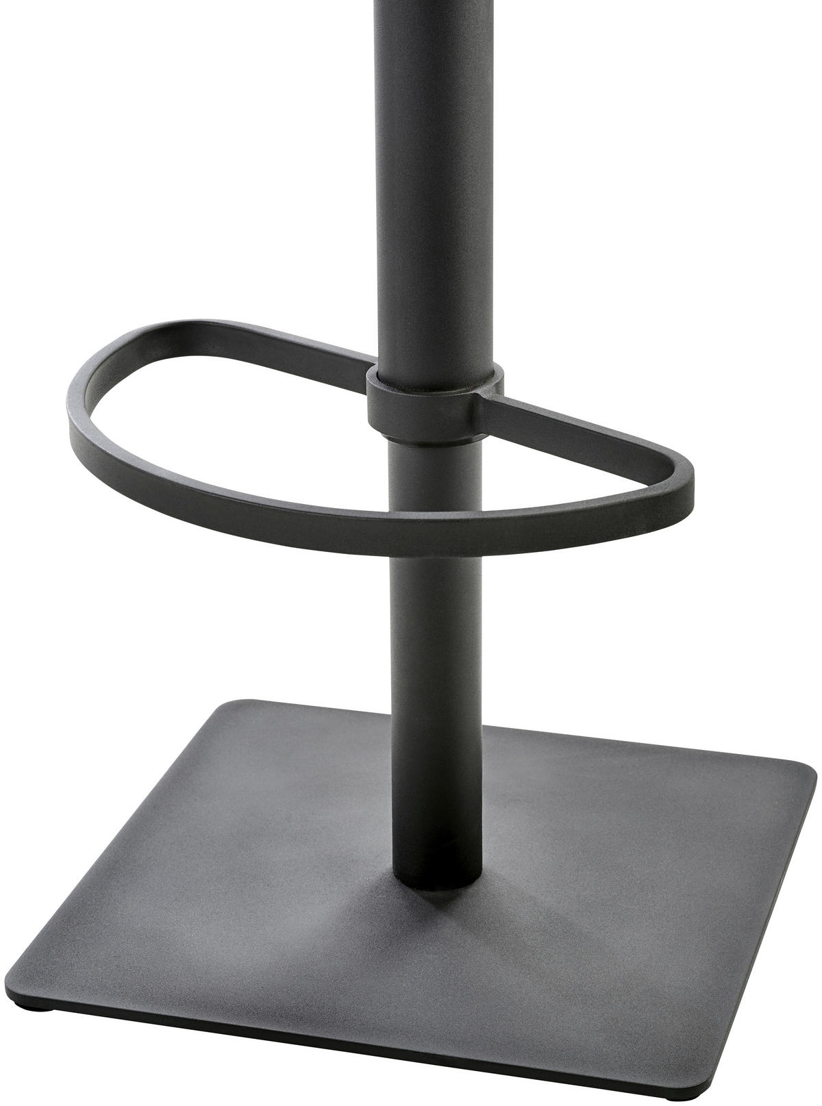BARHOCKER Lederlook Schwarz Stahl Sitzfläche 360° drehbar  - Schwarz, Design, Textil/Metall (43/85 - 110/46cm) - Novel
