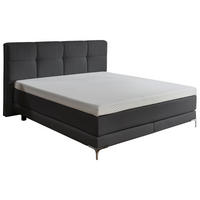 BOXSPRINGBETT 180/200 cm  in Grau  - Chromfarben/Schwarz, KONVENTIONELL, Textil/Metall (180/200cm) - MID.YOU