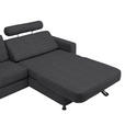 ECKSOFA in Webstoff Dunkelgrau  - Dunkelgrau/Schwarz, Design, Kunststoff/Textil (257/165cm) - Xora