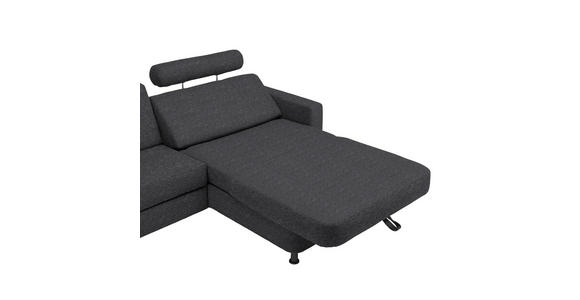 ECKSOFA in Webstoff Dunkelgrau  - Dunkelgrau/Schwarz, Design, Kunststoff/Textil (257/165cm) - Xora