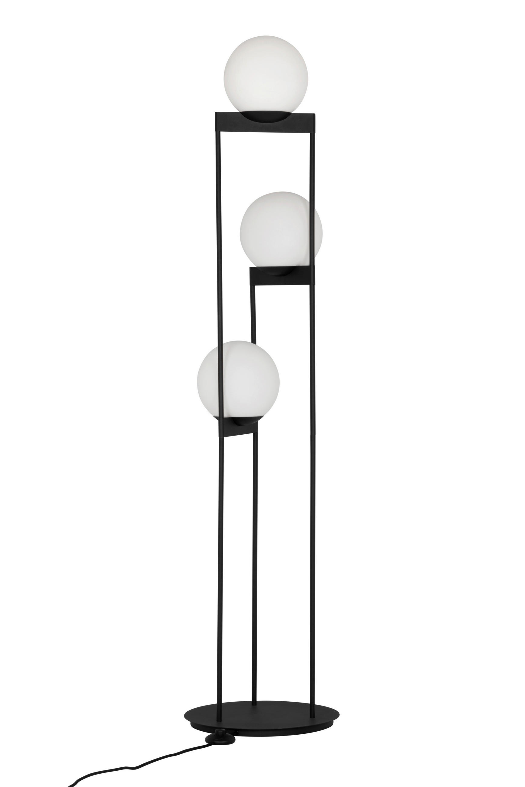 STOJACÍ LAMPA, 37/163 cm  - černá, Design, kov/sklo (37/163cm) - Dieter Knoll