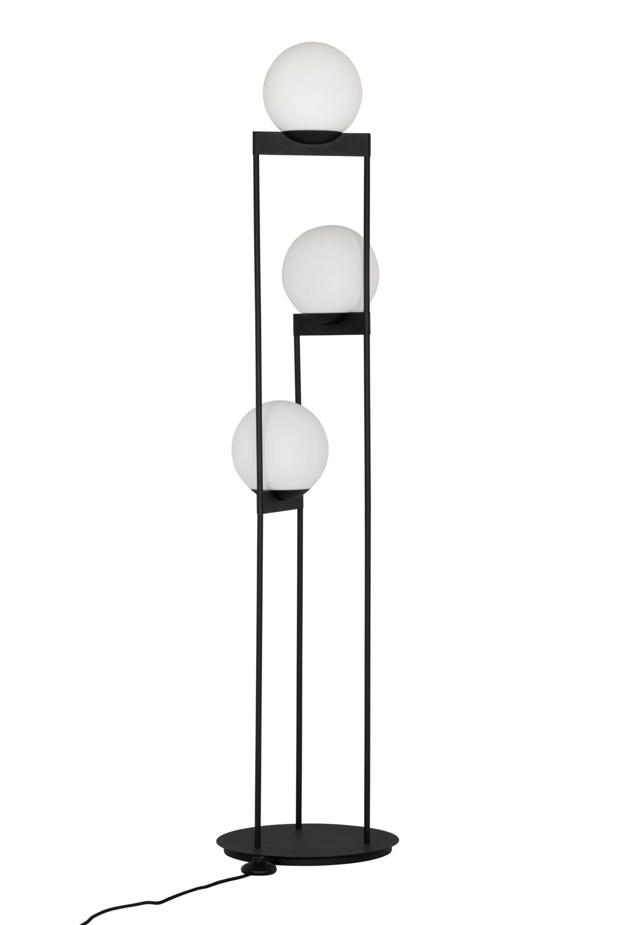 STOJACIA LAMPA, 37/163 cm  - čierna, Design, kov/sklo (37/163cm) - Dieter Knoll