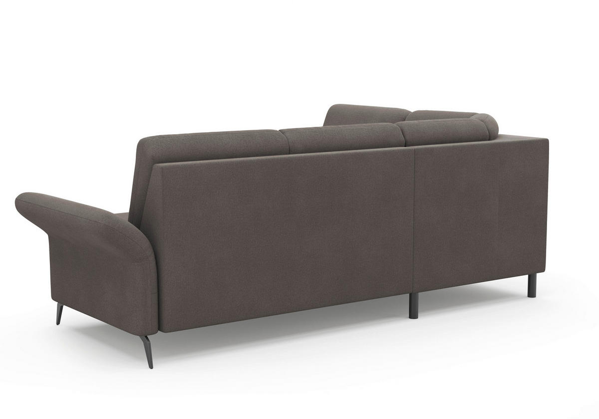 ECKSOFA ROCHELLE E Graphitfarben Flachgewebe  - Schwarz/Graphitfarben, KONVENTIONELL, Textil/Metall (216/240cm) - Sit & More