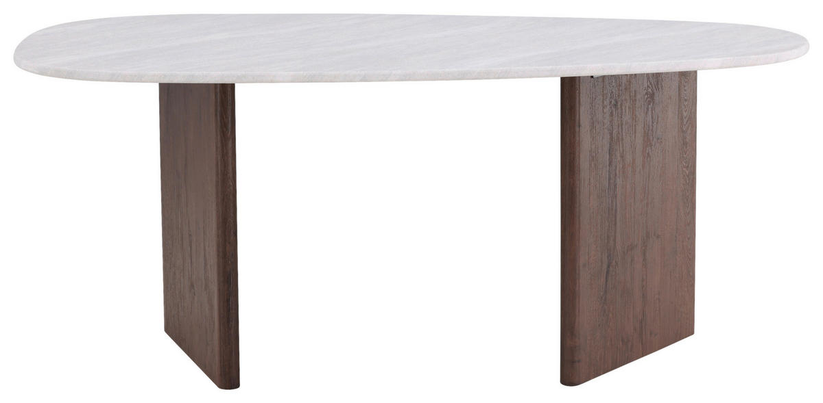 ESSTISCH furniert oval Hellgrau, Mokka  - Hellgrau/Mokka, Design, Holzwerkstoff (180/90/75cm) - Livetastic