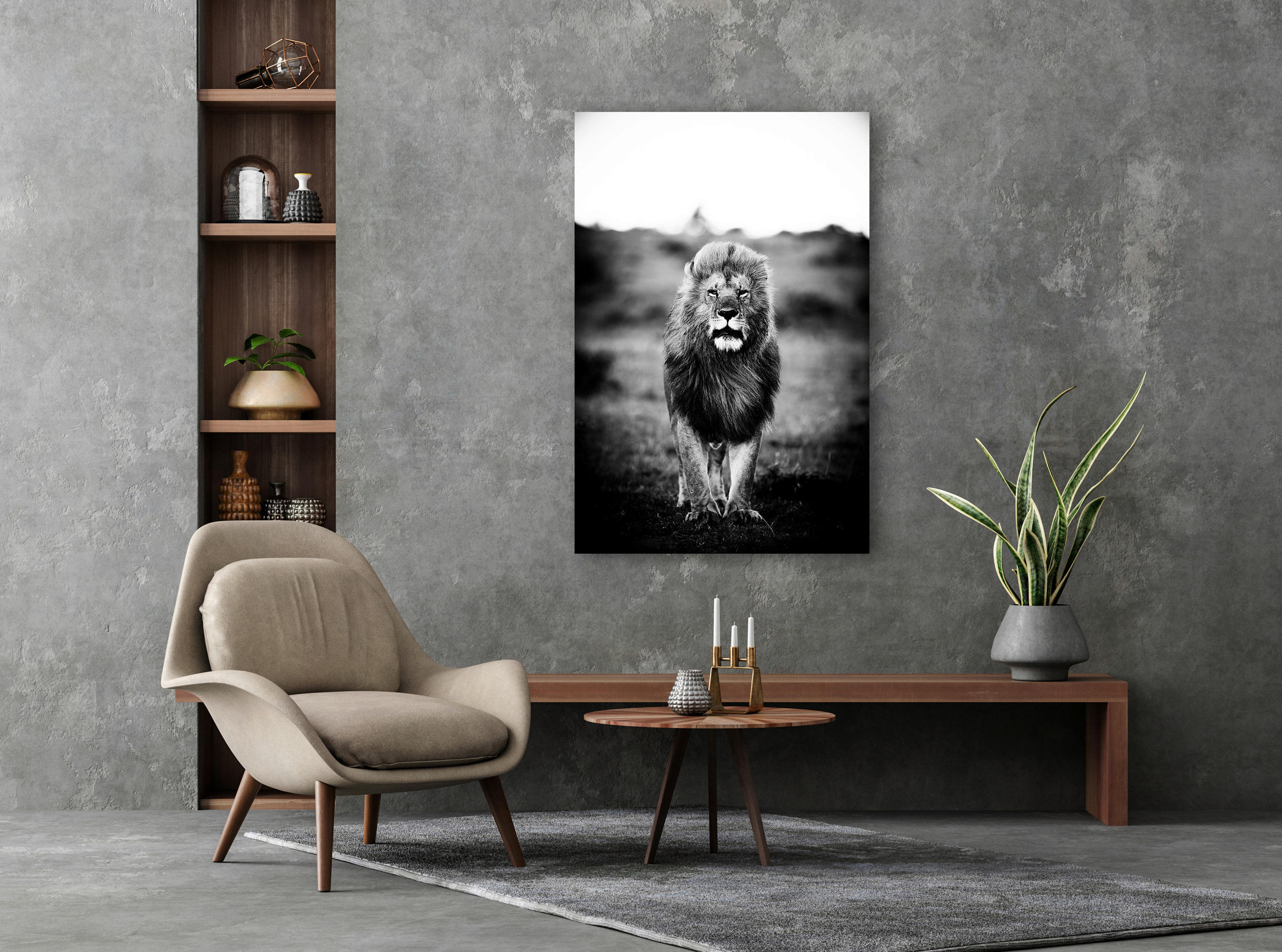 BILD Tiere 90/135 cm  - Schwarz/Grau, Design, Kunststoff (90/135cm)