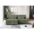 ECKSOFA in Cord Olivgrün  - Schwarz/Olivgrün, MODERN, Holz/Textil (145/210cm) - Carryhome