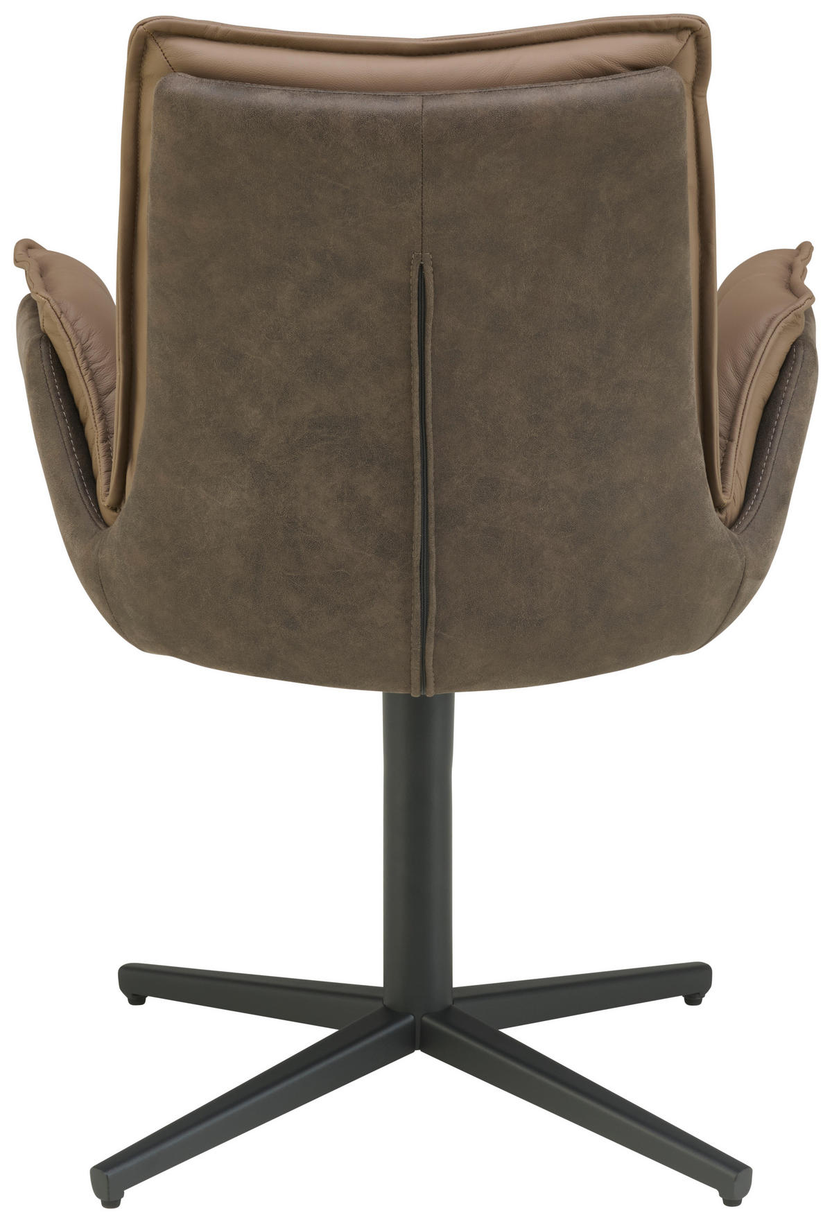ARMLEHNSTUHL  in Eisen Webstoff Echtleder pigmentiert  - Schwarz/Braun, KONVENTIONELL, Leder/Textil (65/88/65cm) - Livetastic