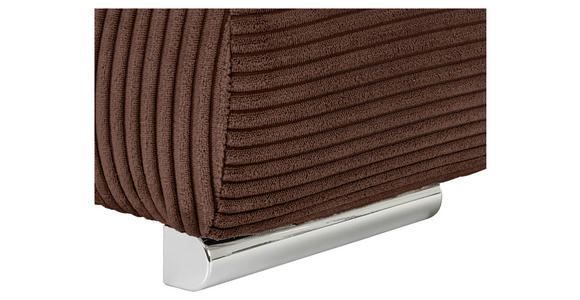 WOHNLANDSCHAFT  in Cord Dunkelbraun  - Chromfarben/Dunkelbraun, KONVENTIONELL, Kunststoff/Textil (180/376/180cm) - Carryhome