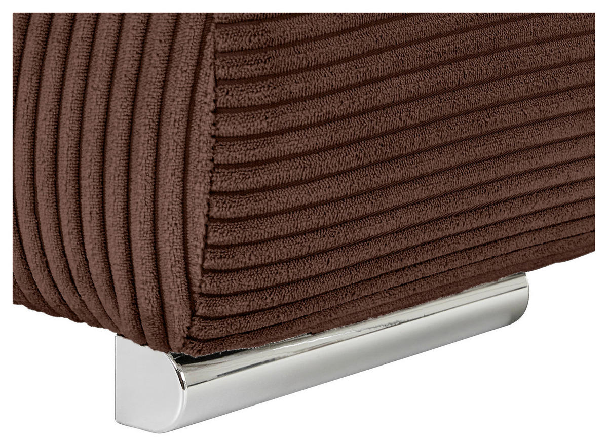 WOHNLANDSCHAFT Dunkelbraun Cord  - Chromfarben/Dunkelbraun, KONVENTIONELL, Kunststoff/Textil (180/376/180cm) - Carryhome