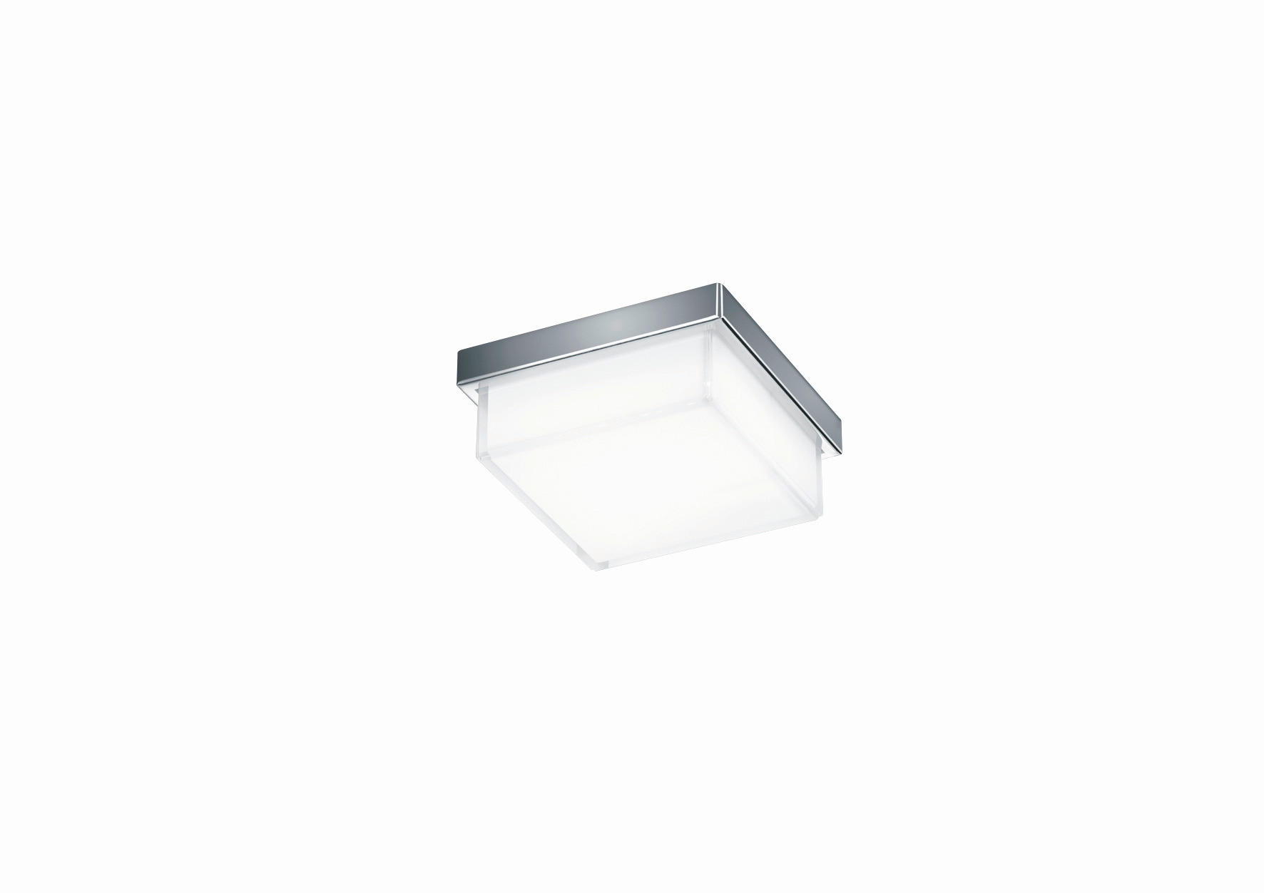 LED-DECKENLEUCHTE Cosi 11/11/5 cm   - Chromfarben, Design, Glas/Metall (11/11/5cm) - Helestra