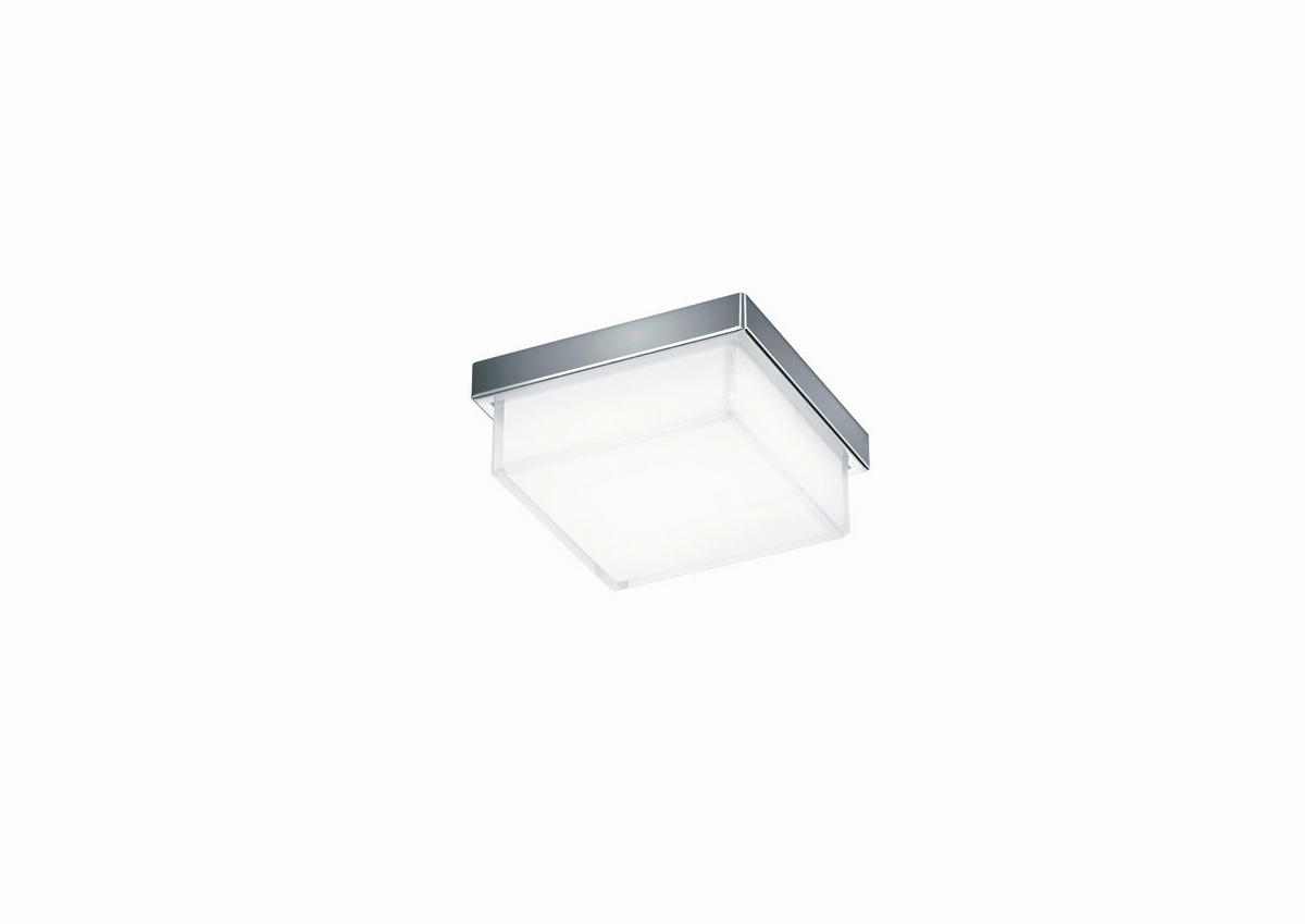 LED-DECKENLEUCHTE Cosi 11/11/5 cm   - Chromfarben, Design, Glas/Metall (11/11/5cm) - Helestra