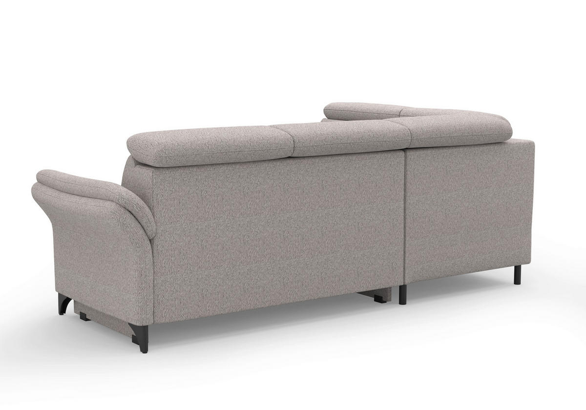 ECKSOFA Chenille Silberfarben  - Silberfarben/Schwarz, Konventionell, Textil/Metall (193/247cm) - Sit & More