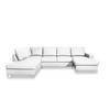 WOHNLANDSCHAFT in Lederlook Weiss  - Weiss/Silberfarben, Design, Leder/Metall (197/303/148cm) - MID.YOU