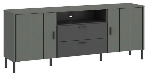 TV-ELEMENT Anthrazit, Schlammfarben  - Schlammfarben/Anthrazit, Design, Holzwerkstoff/Kunststoff (158,2/65/40cm) - Carryhome