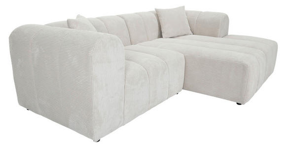 ECKSOFA Naturfarben Cord Zierkissen, Rücken echt  - Schwarz/Naturfarben, KONVENTIONELL, Kunststoff/Textil (250/162cm) - Carryhome