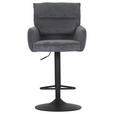 BARHOCKER Cord Anthrazit Stoffauswahl, Sitzfläche 360° drehbar  - Anthrazit/Schwarz, Design, Textil/Metall (54/98-120/58cm) - Novel