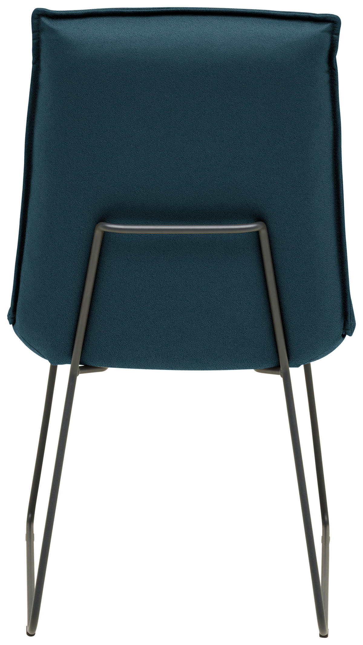 STUHL  Lederauswahl, Stoffauswahl, abwischbar  Echtleder  - Blau/Graphitfarben, Design, Leder/Metall (52/85/66cm) - Cassando