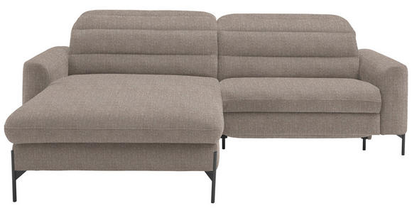 ECKSOFA  in Flachgewebe Hellbraun  191/252 cm  - Hellbraun/Schwarz, Design, Textil/Metall (191/252cm) - Dieter Knoll
