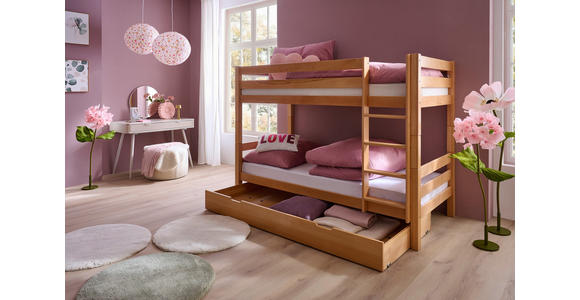 ETAGENBETT 90/200 cm Buchefarben  - Buchefarben, KONVENTIONELL, Holz (90/200cm) - Linea Natura