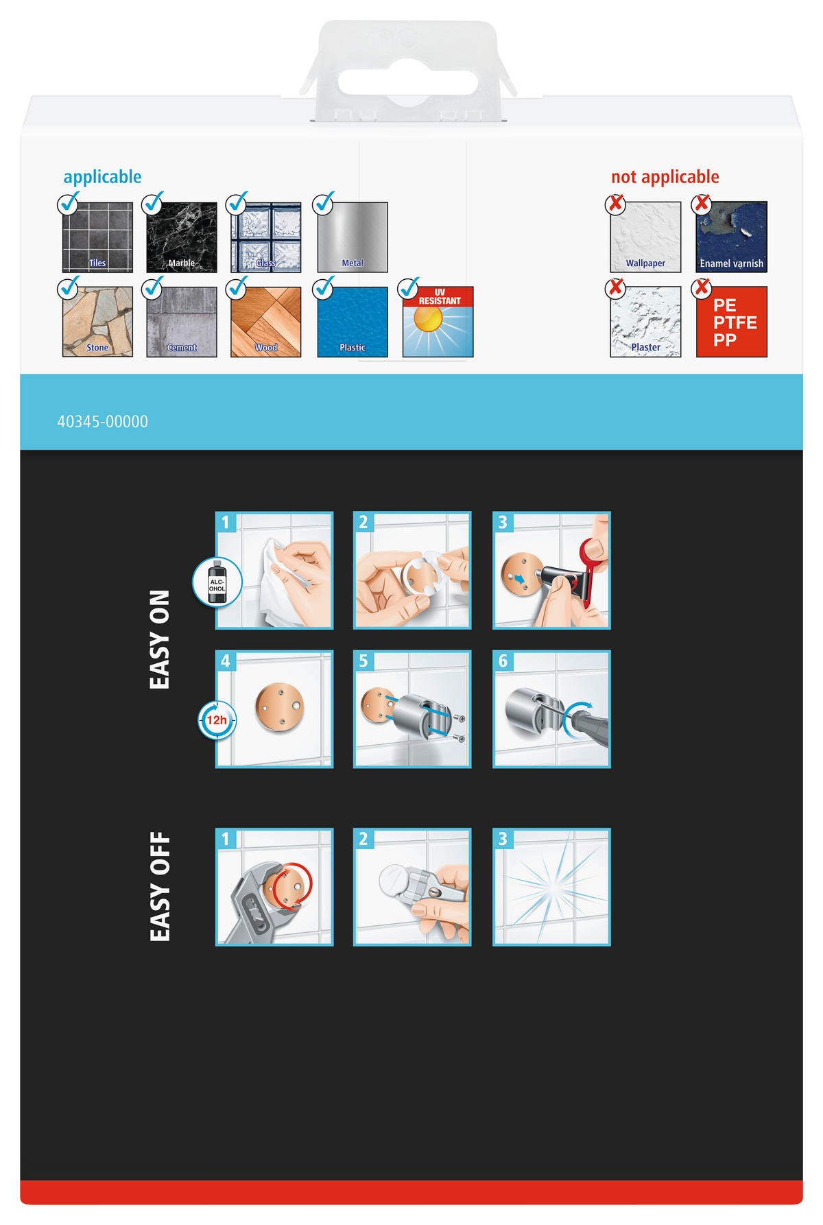 DUSCHABZIEHER - Chromfarben, Basics, Kunststoff/Metall (23,9/17,4/5,5cm) - Tesa